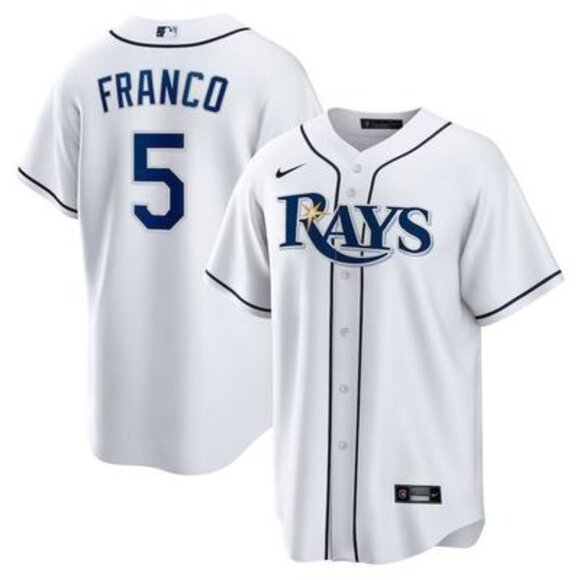 Men's Nike Wander Franco‎ White Tampa Bay Rays Replica Player Jersey, Medium - Picture 1 of 1